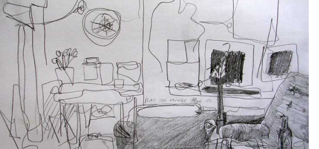 Sketch of lounge, Island Bay Wellington - Rox Flame